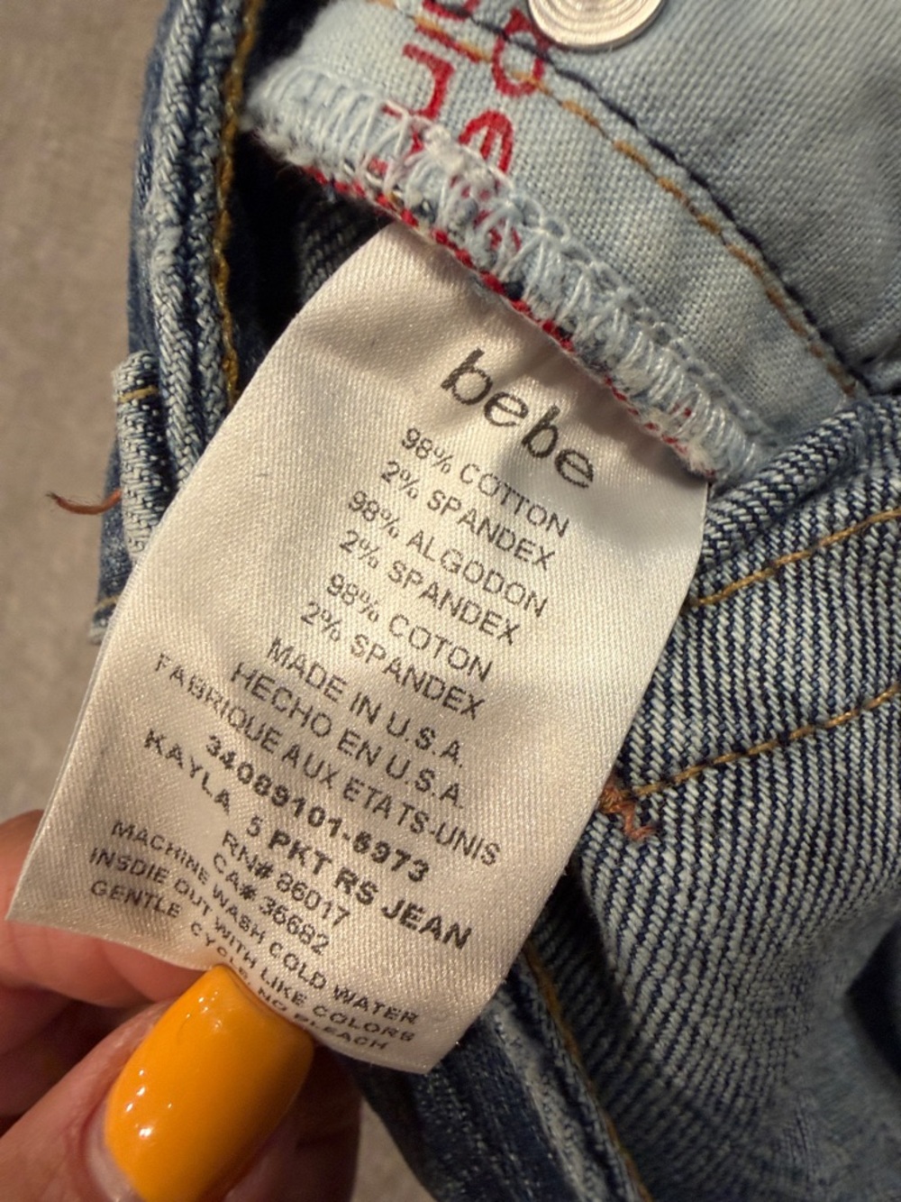 Bebe Rhinestone Jeans - Picture 3 of 9